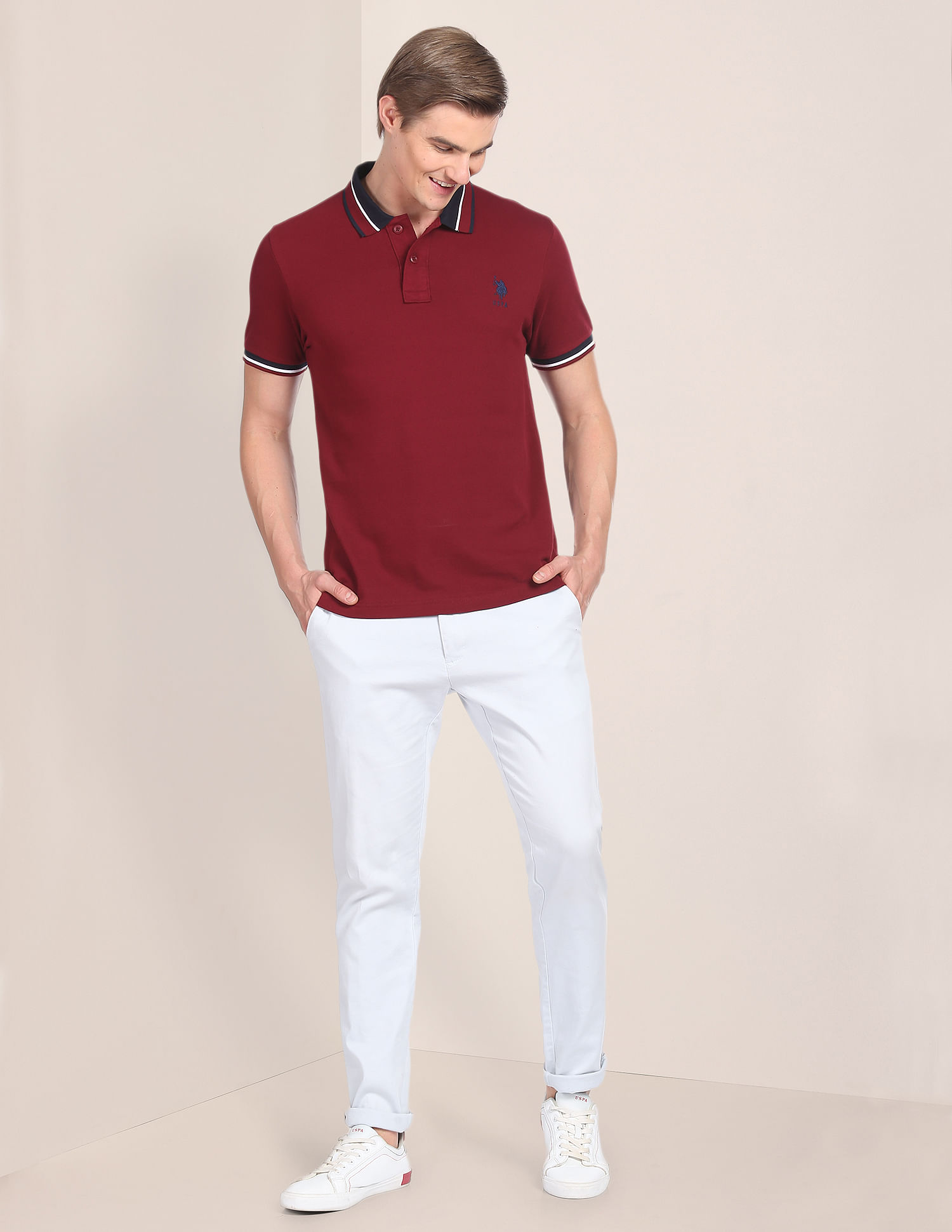 U.S. Polo Assn. Solid Slim Fit Polo Shirt