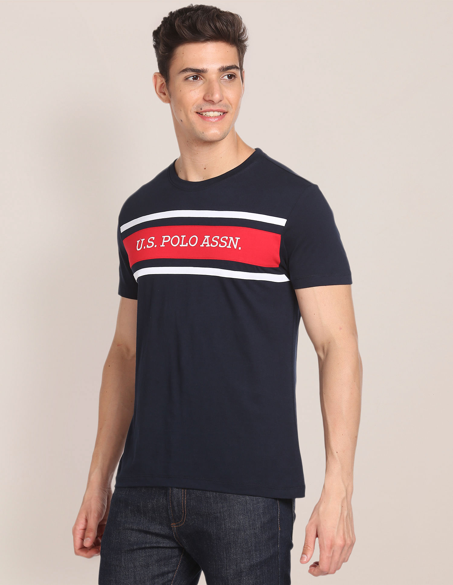 U.S. Polo Assn. Brand Embroidered Cotton T-Shirt