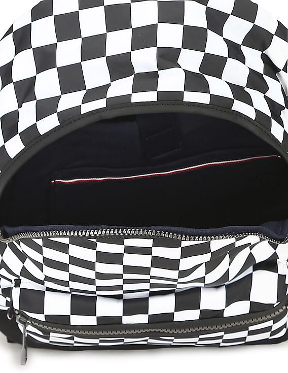 black and white checkered bum bag