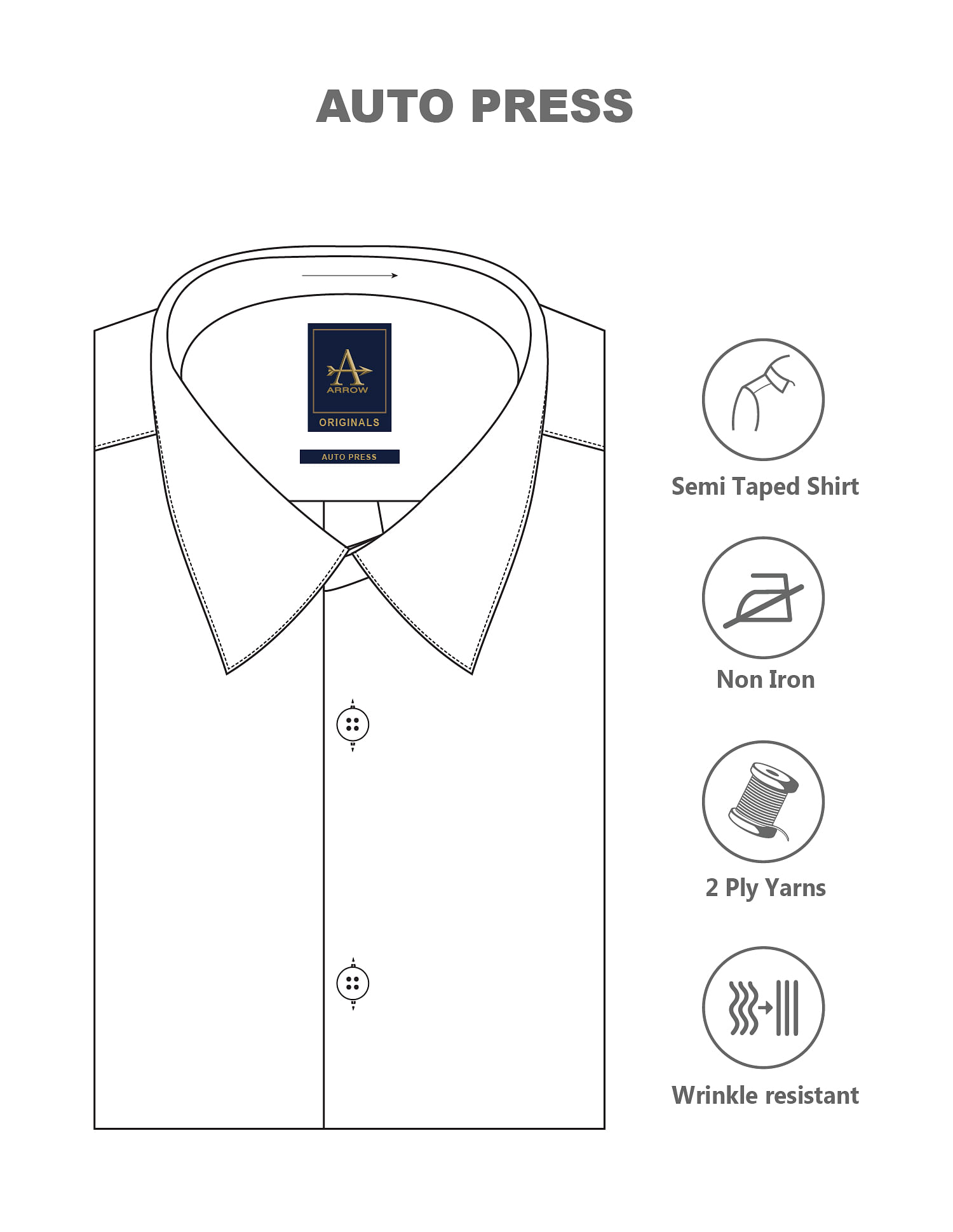 Arrow Tonal Check Auto Press Shirt