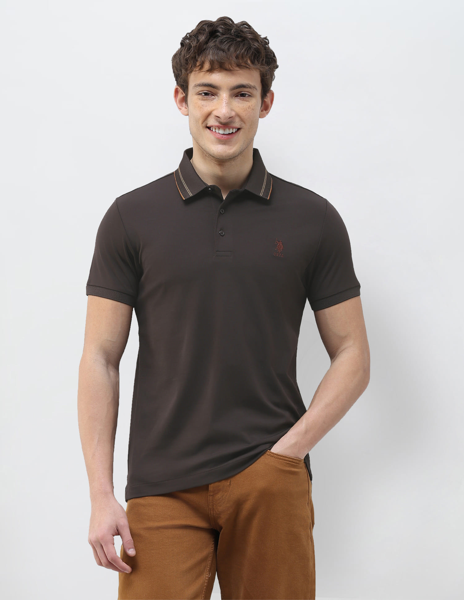 Buy U.S. Polo Assn. Solid Slim Fit Polo Shirt - NNNOW.com