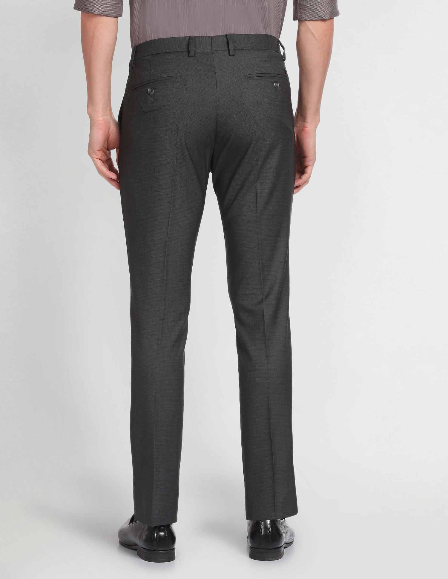 Arrow Tailored Regular Fit Dobby Formal Trousers