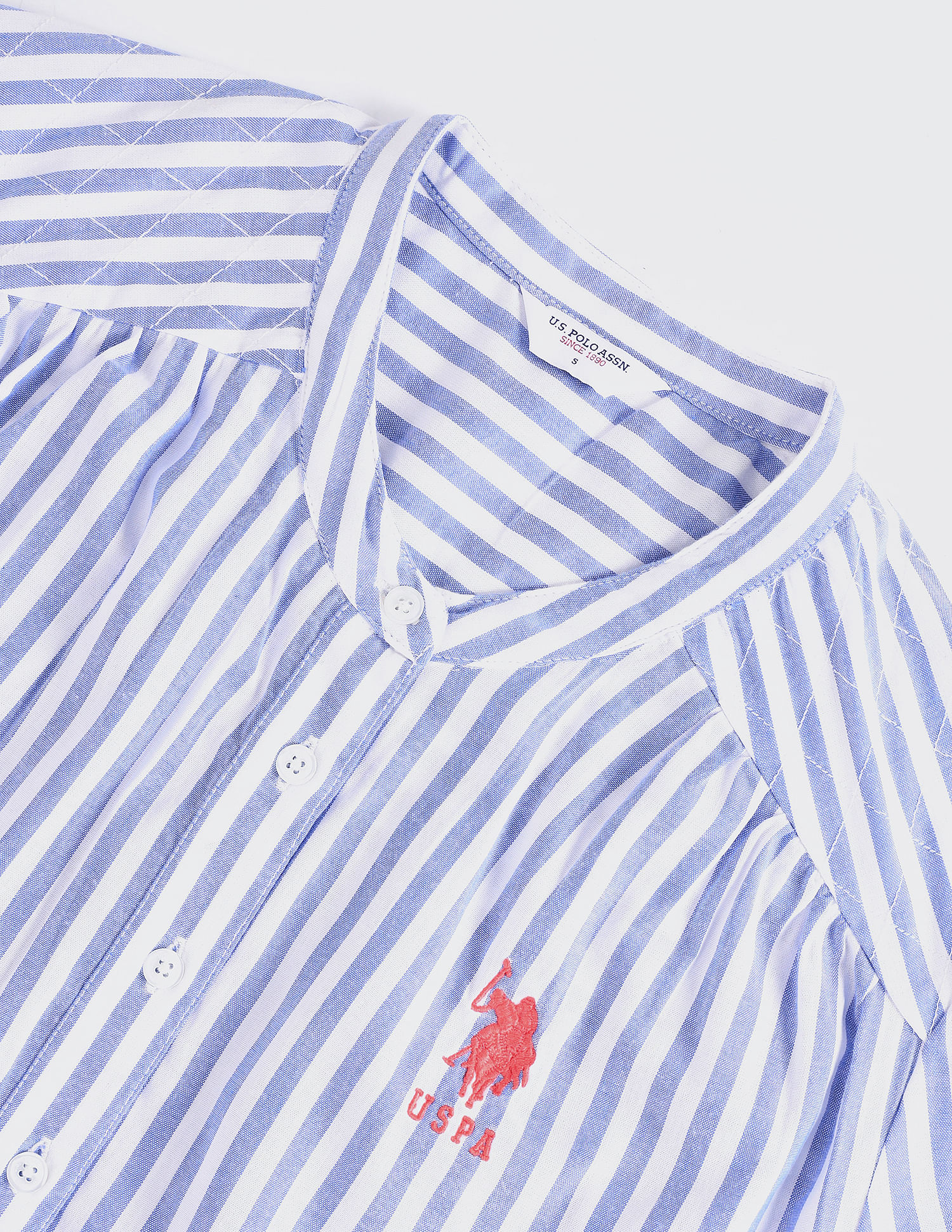 U.S. Polo Assn. Women Vertical Stripe Oxford Shirt