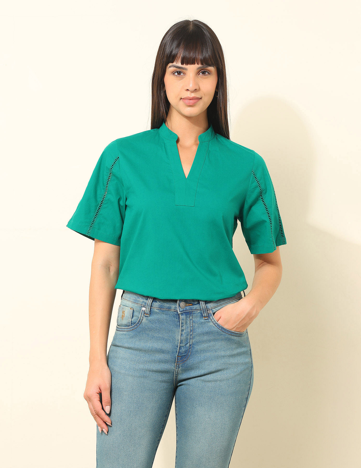 U.S. Polo Assn. Women Regular Fit Solid Top