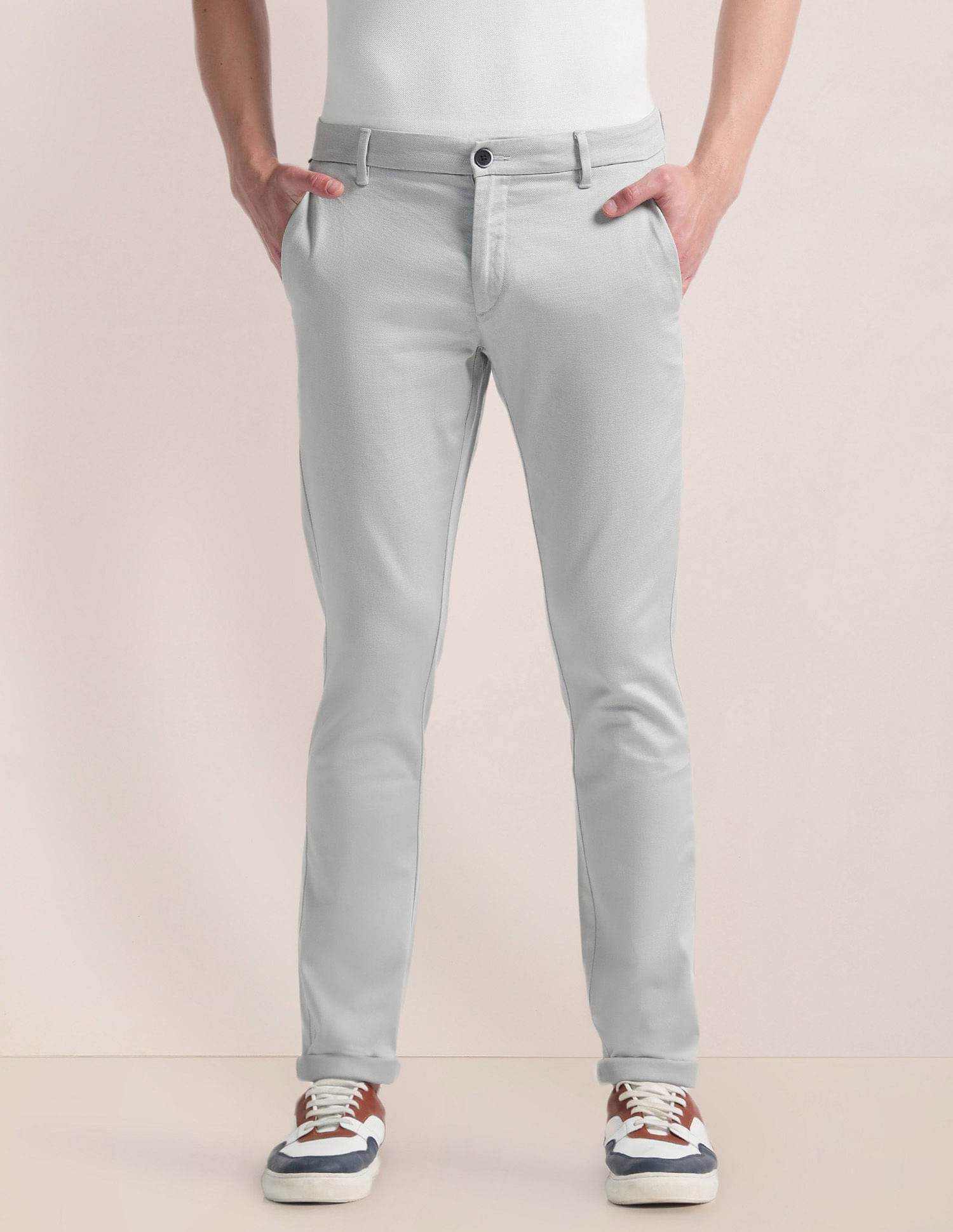 U.S. Polo Assn. Slim Straight Solid Trousers