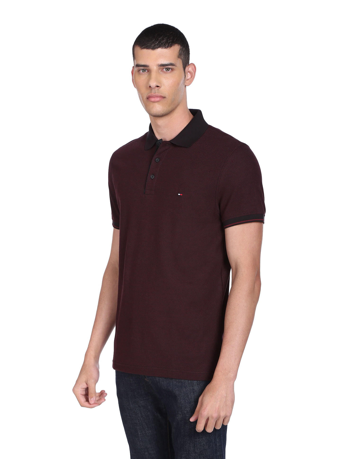 Buy Tommy Hilfiger Men Maroon And Black Two Tone Bubble