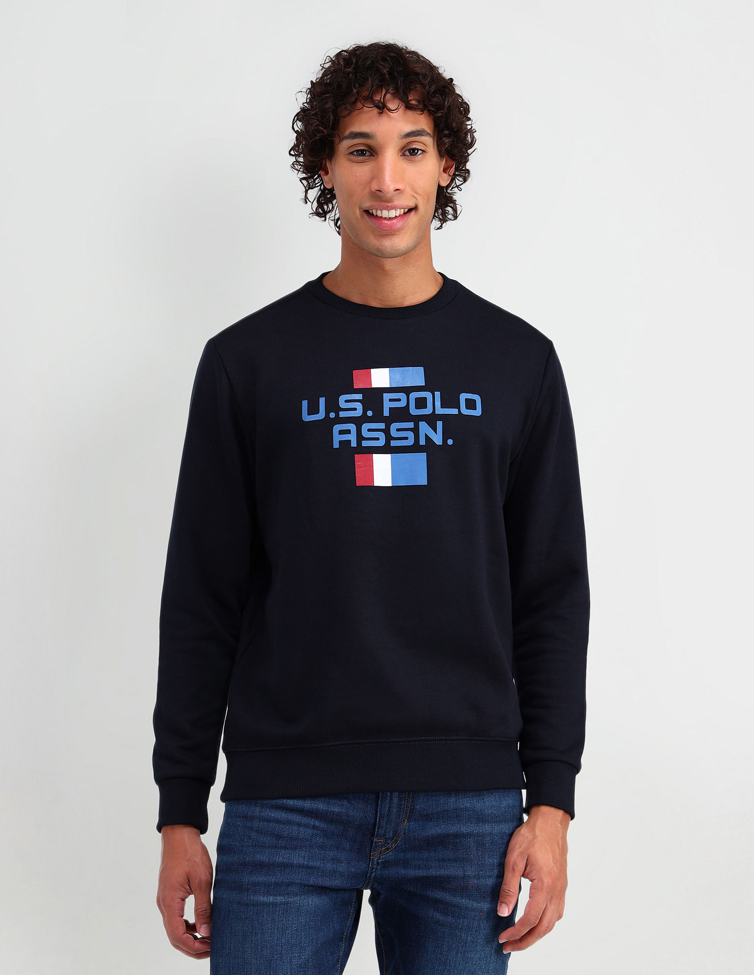 U.S. Polo Assn. Denim Co. Crew Neck Brand Printed Sweatshirt