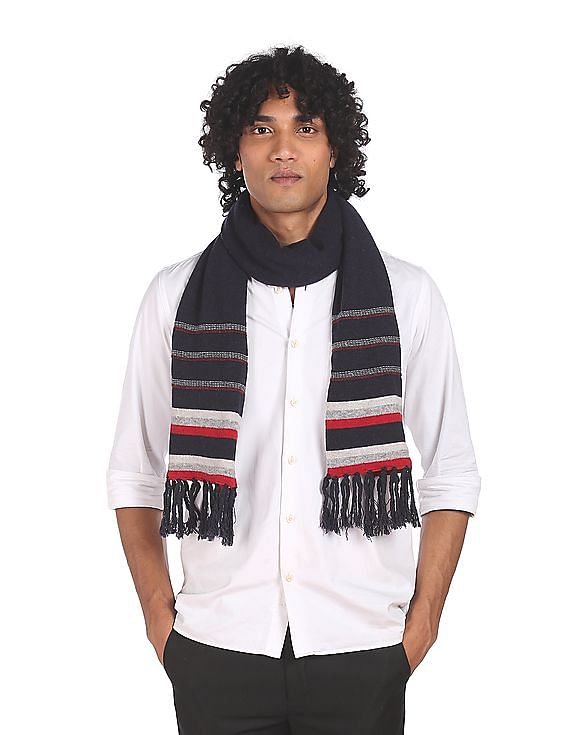 U.S. Polo Assn. Tassel Hem Striped Muffler