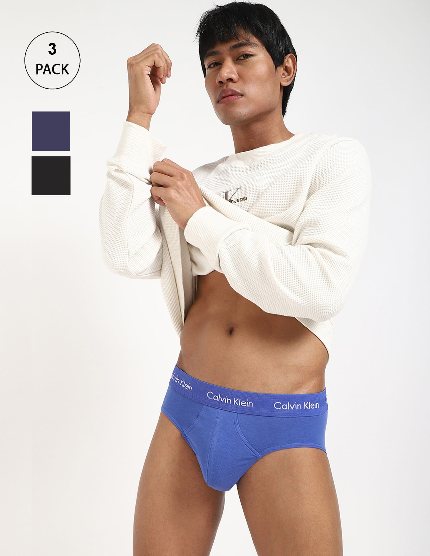 Buy Calvin Klein Underwear Solid Multi Mid Rise Briefs Pack Of 