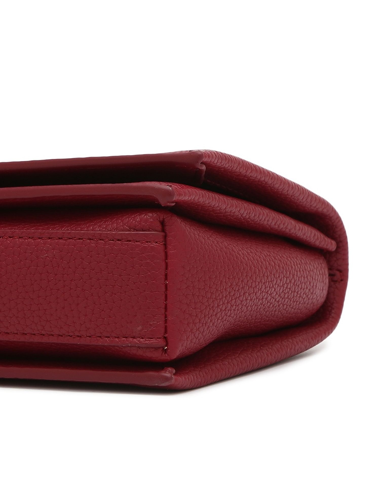 Tommy Hilfiger Solid Red Pu Sling Bag