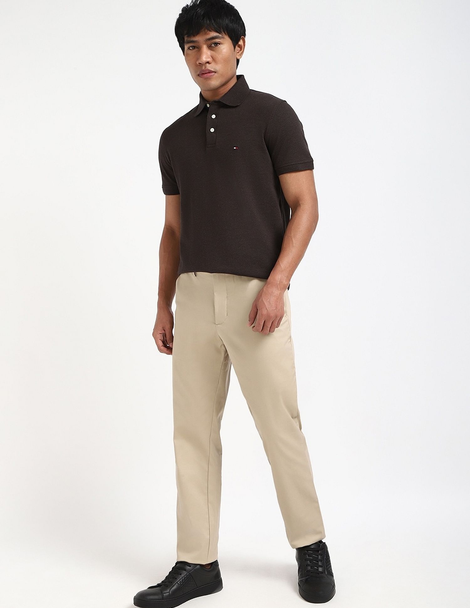 Tommy Hilfiger Solid Slim-Fit Cotton Polo Shirt