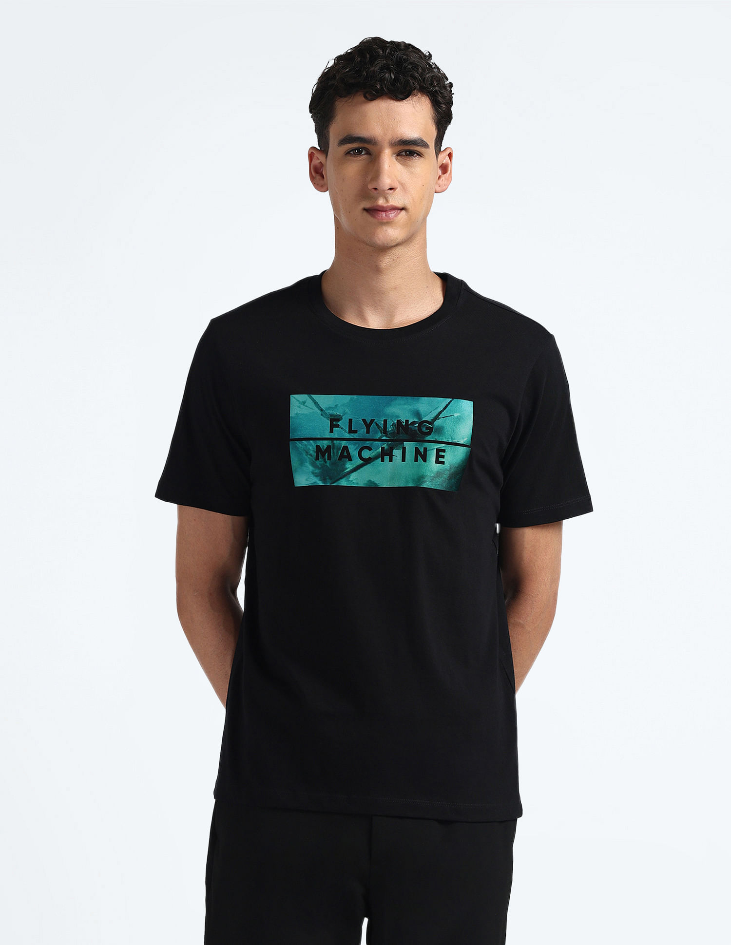 Flying Machine Crew Neck Brand Print T-Shirt