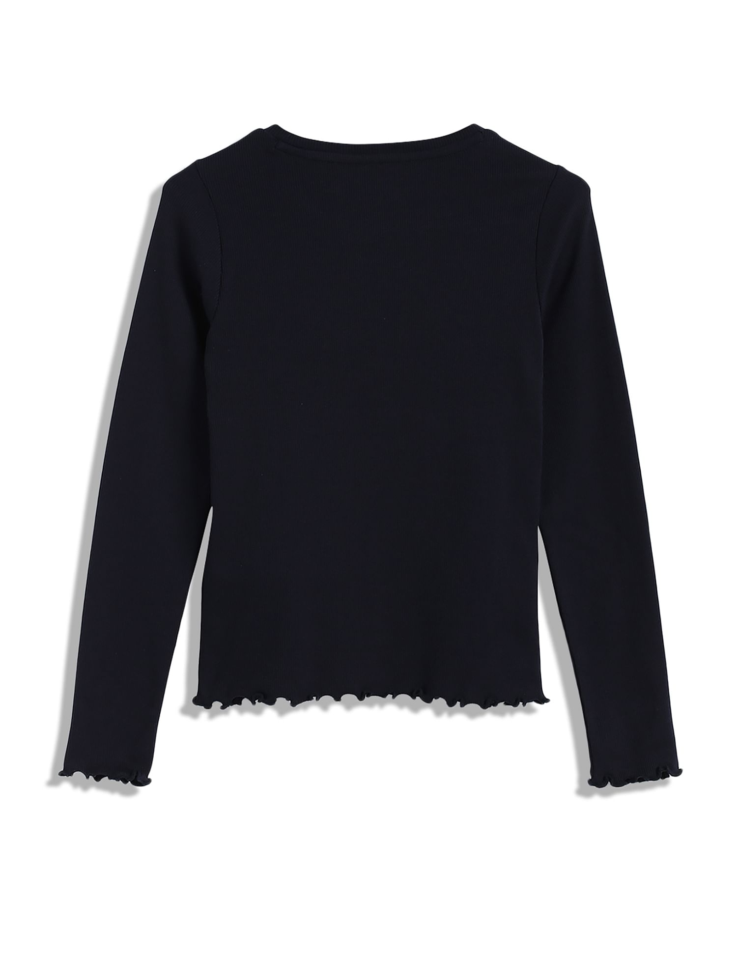 Tommy Hilfiger Kids Girls Round Neck Essential Rib T-Shirt