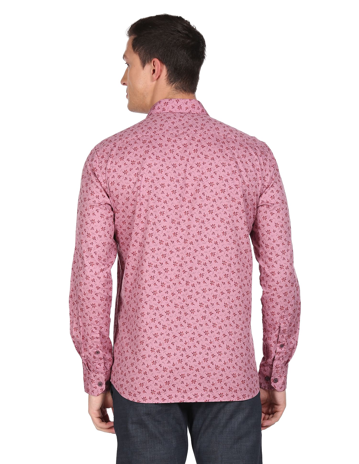 printed pink shirt