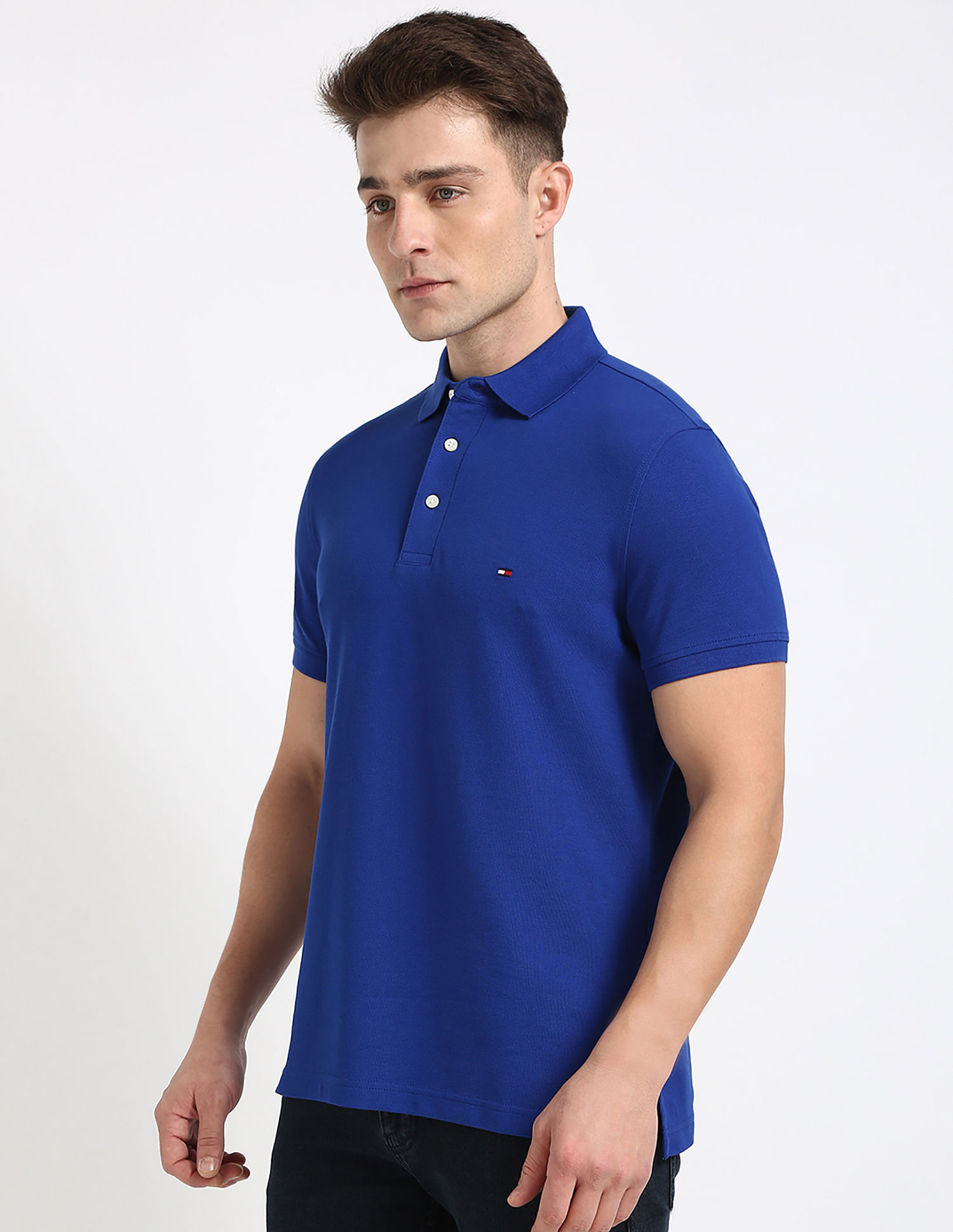 Tommy Hilfiger Solid Slim-Fit Cotton Polo Shirt