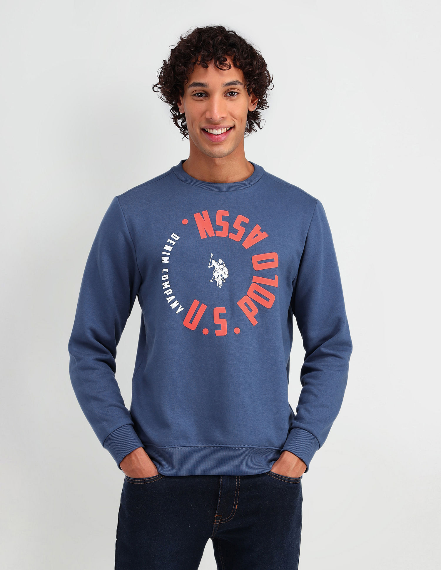 U.S. Polo Assn. Denim Co. Crew Neck Brand Printed Sweatshirt