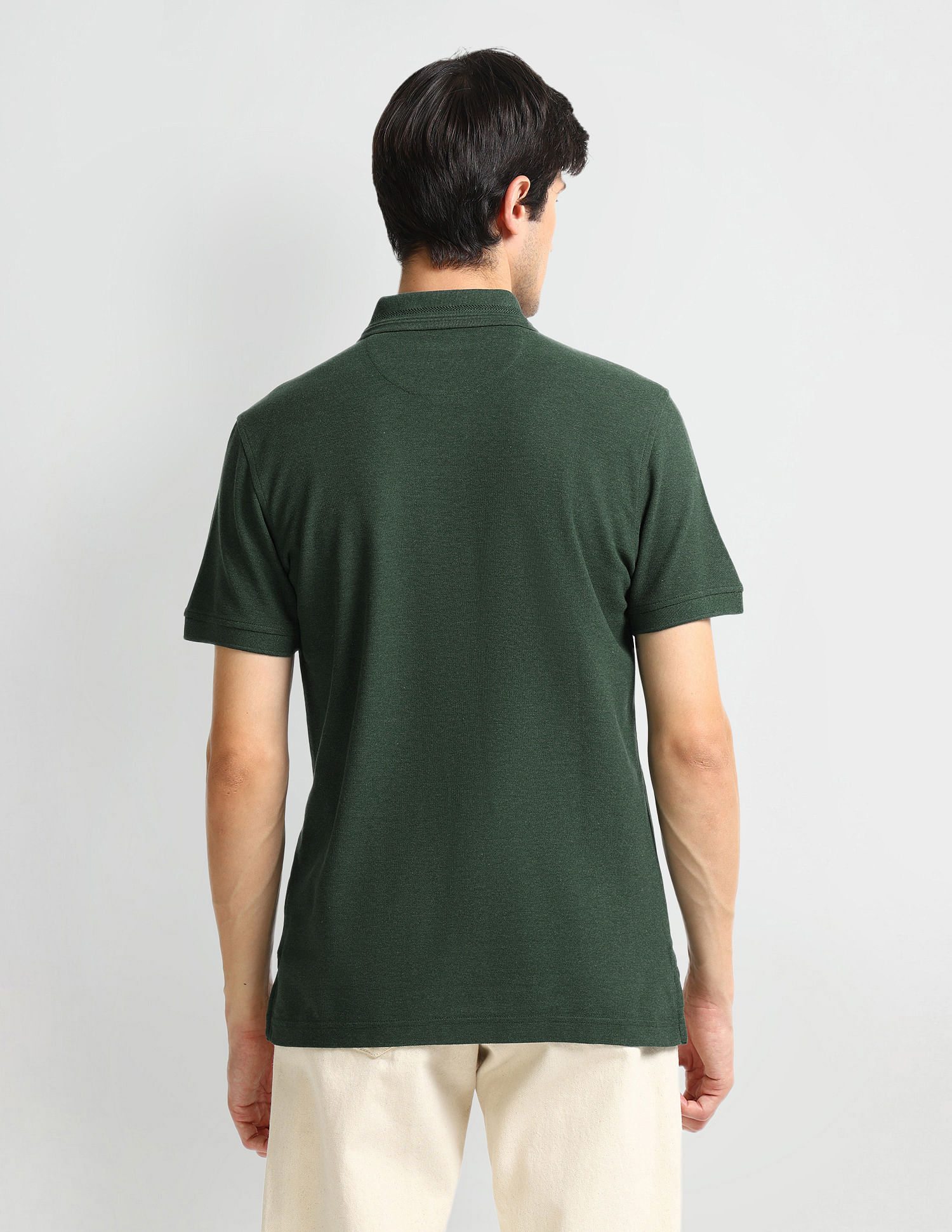 Arrow Sports Pure Cotton Heathered Polo Shirt