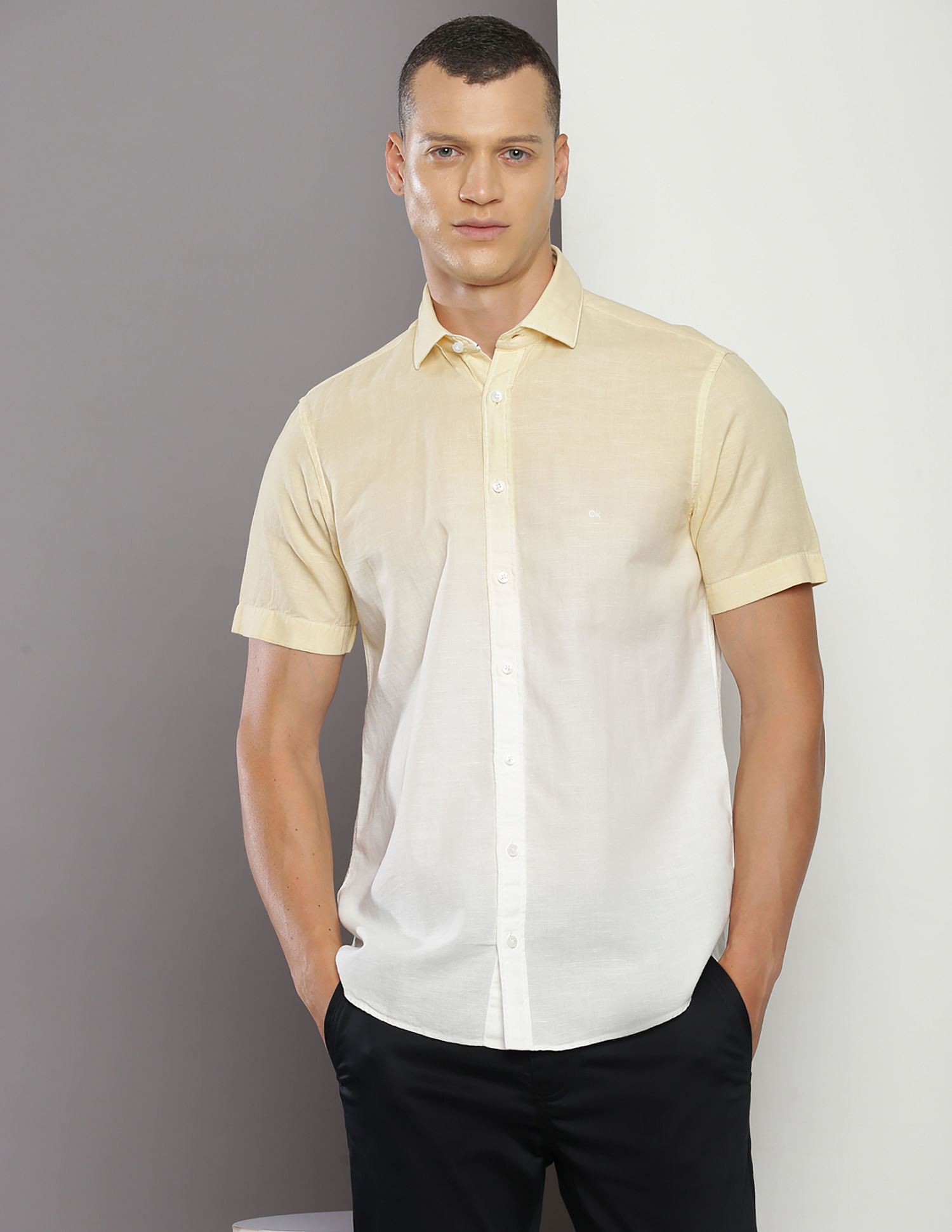 Calvin Klein Cotton Poplin Ombre Shirt