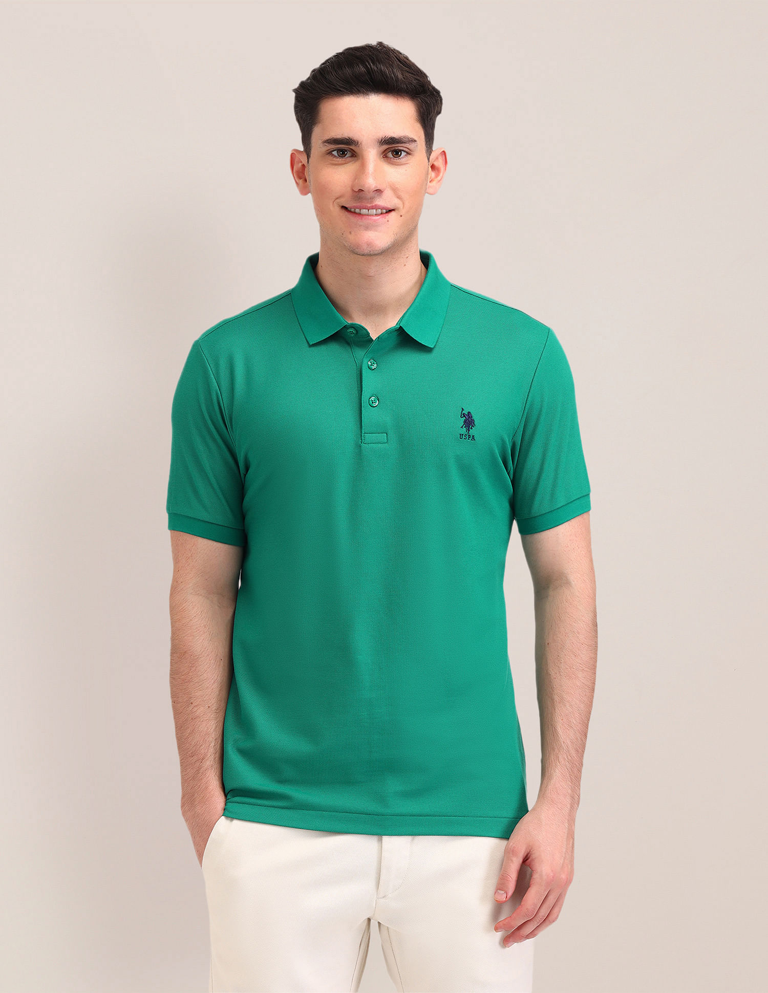 U.S. Polo Assn. Solid Pattern Cotton Polo Shirt