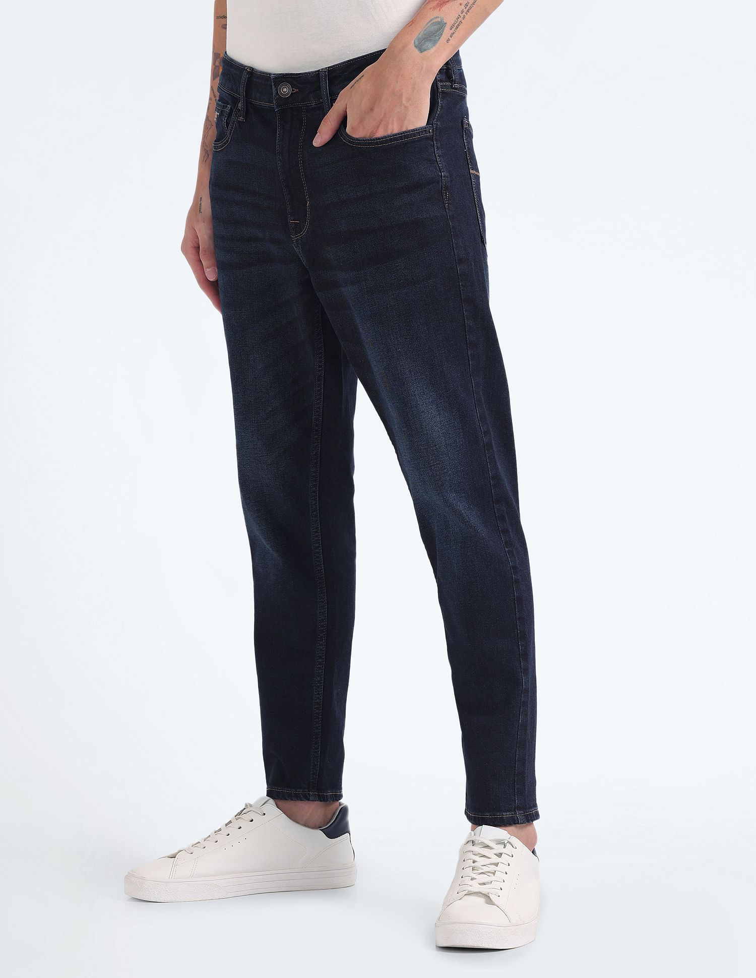 Flying Machine Mankle Relax Tapered Dark Wash Jeans
