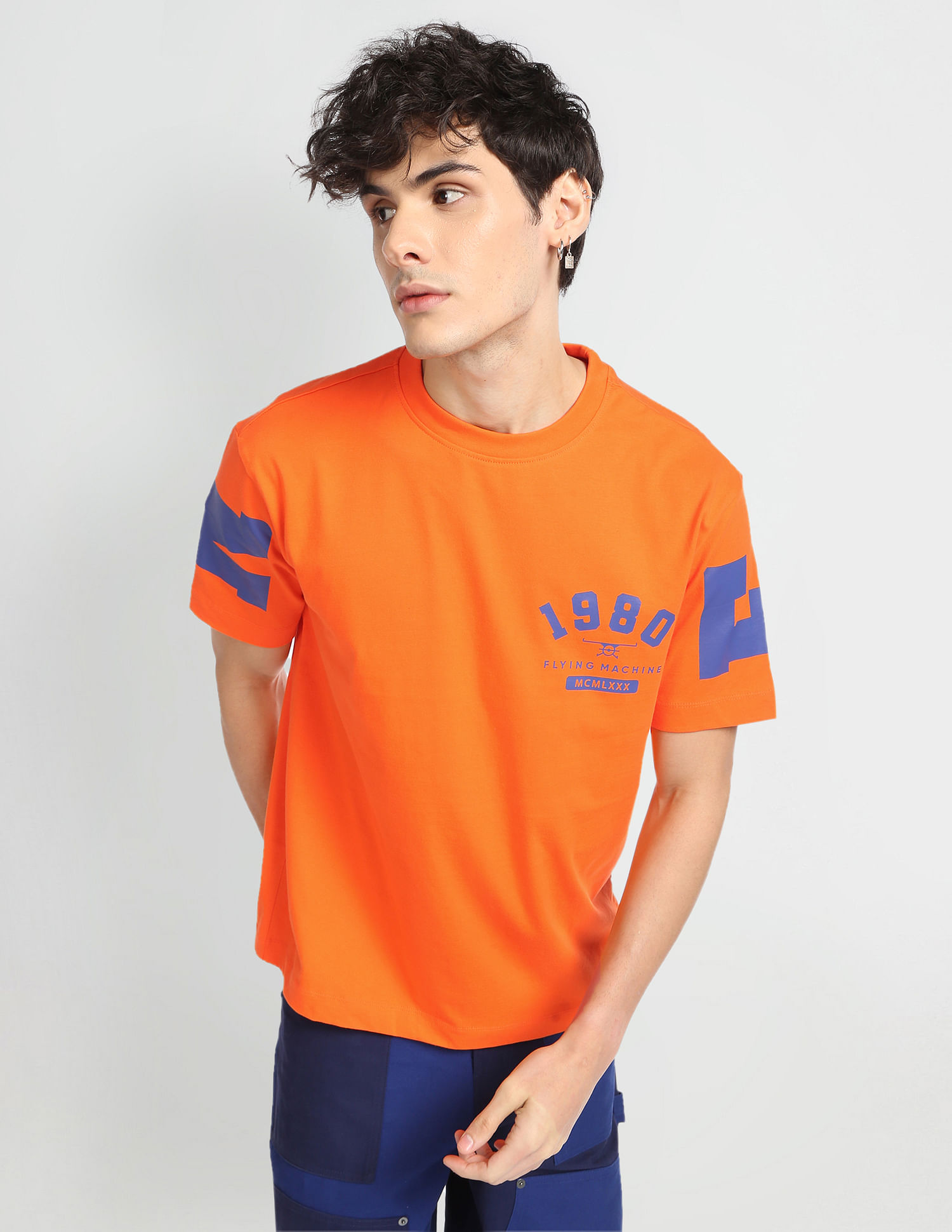 Flying Machine Rear Print Oversized T-Shirt