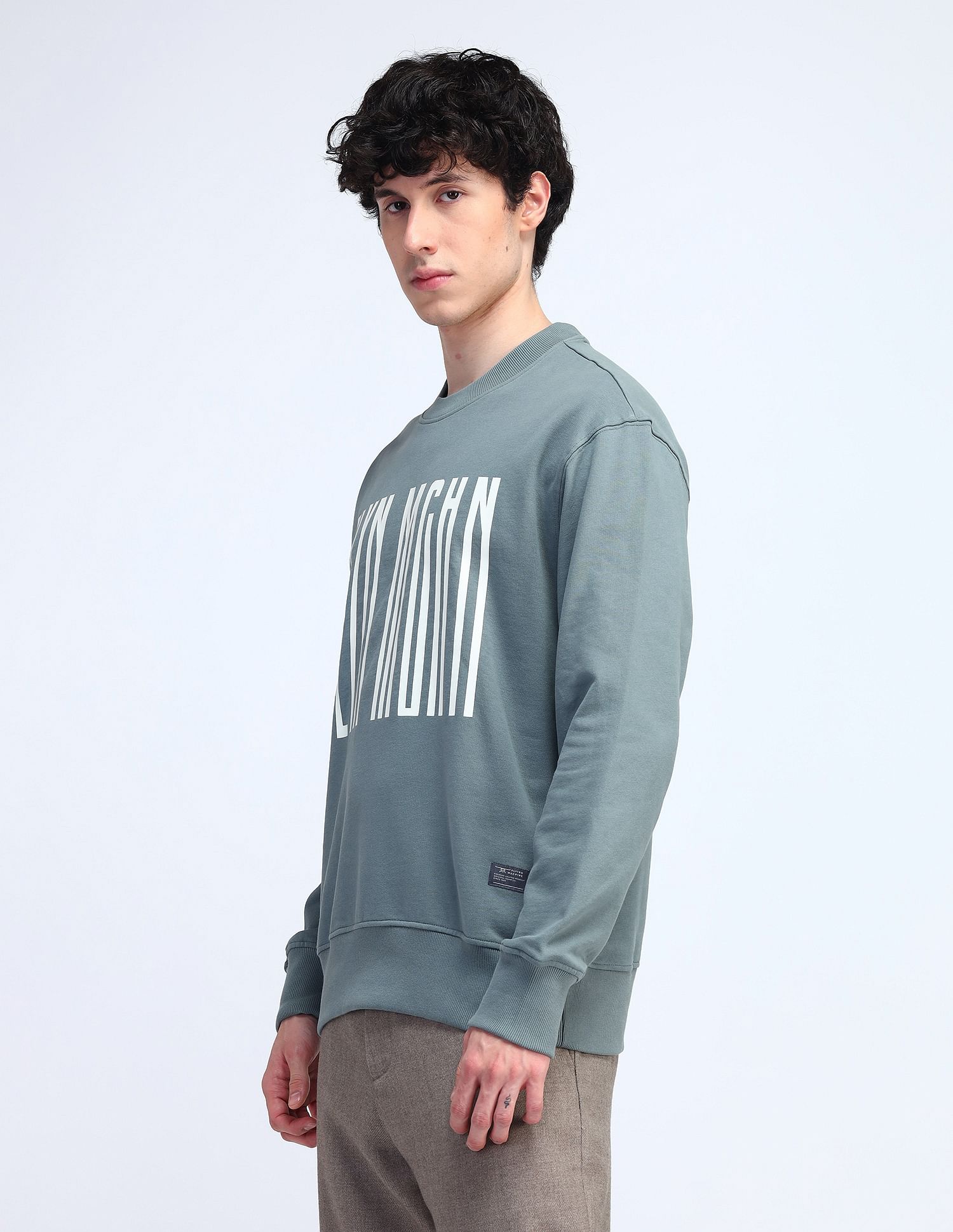 Flying Machine Relaxed Fit Printed Sweatshirt