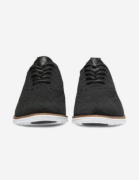 Cole Haan Black ØriginalGrand Stitchlite Wingtip Knit Oxford Sneakers