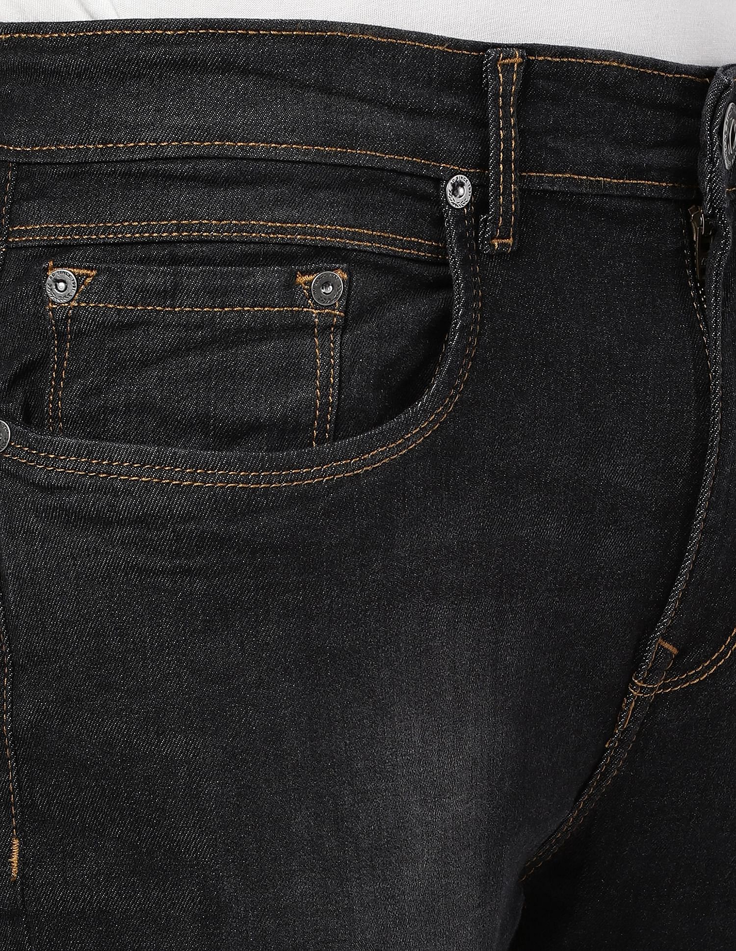 AD by Arvind Mid Rise Slim Fit Stone Wash Jeans