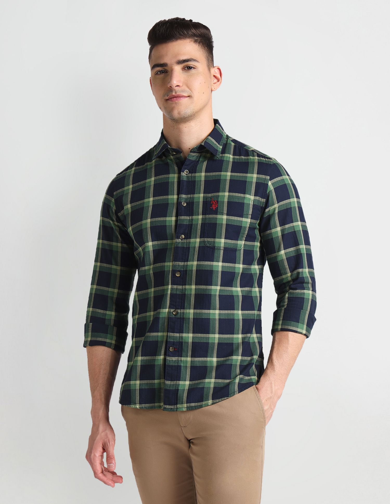 U.S. Polo Assn. Denim Co. Tartan Check Herringbone Shirt