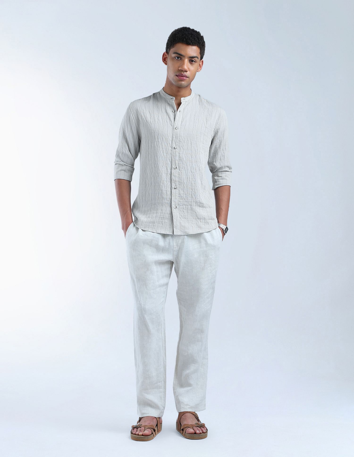 Flying Machine Vertical Striped Regular Fit Color Of Home Shirt