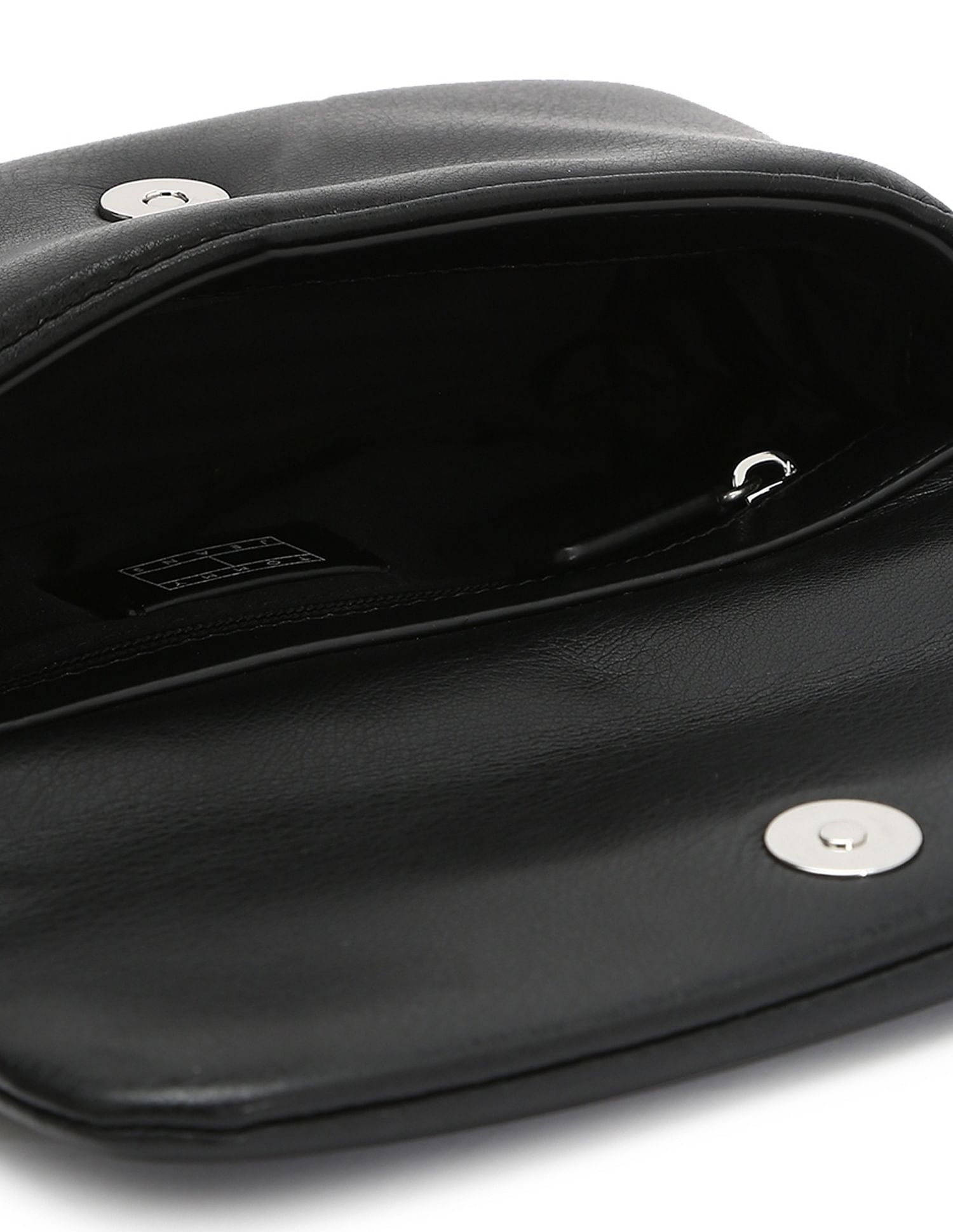 Tommy Hilfiger Solid Black Pu Sling Bag