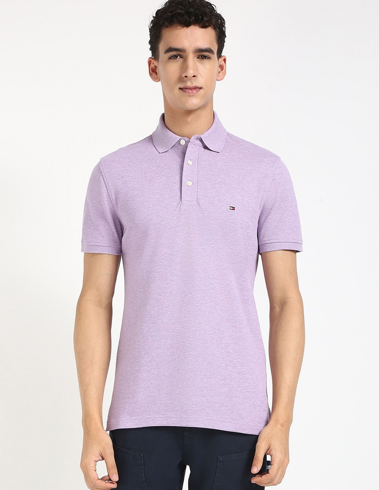 Tommy Hilfiger Solid Slim-Fit Cotton Polo Shirt