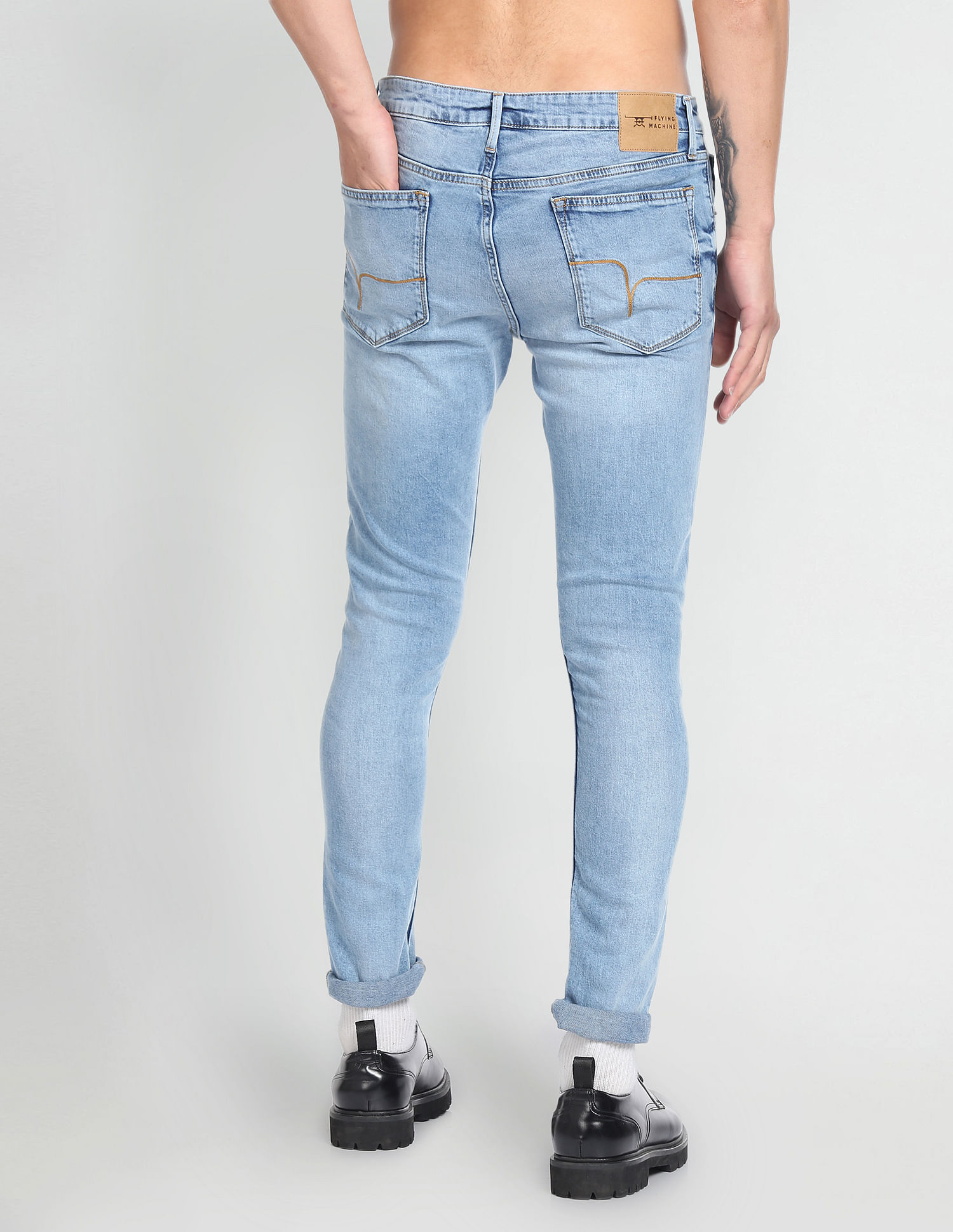 Flying Machine Low Rise Super Skinny Fit Wash Jeans