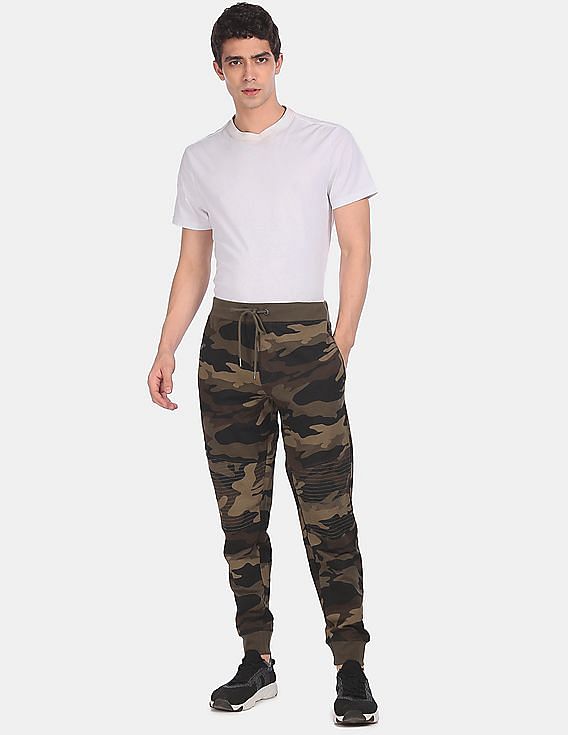 JOGGER KHAKI AND BLACK CAMOUFLAGE PRINT WITH GRIP LOWER – JaihindStore.in