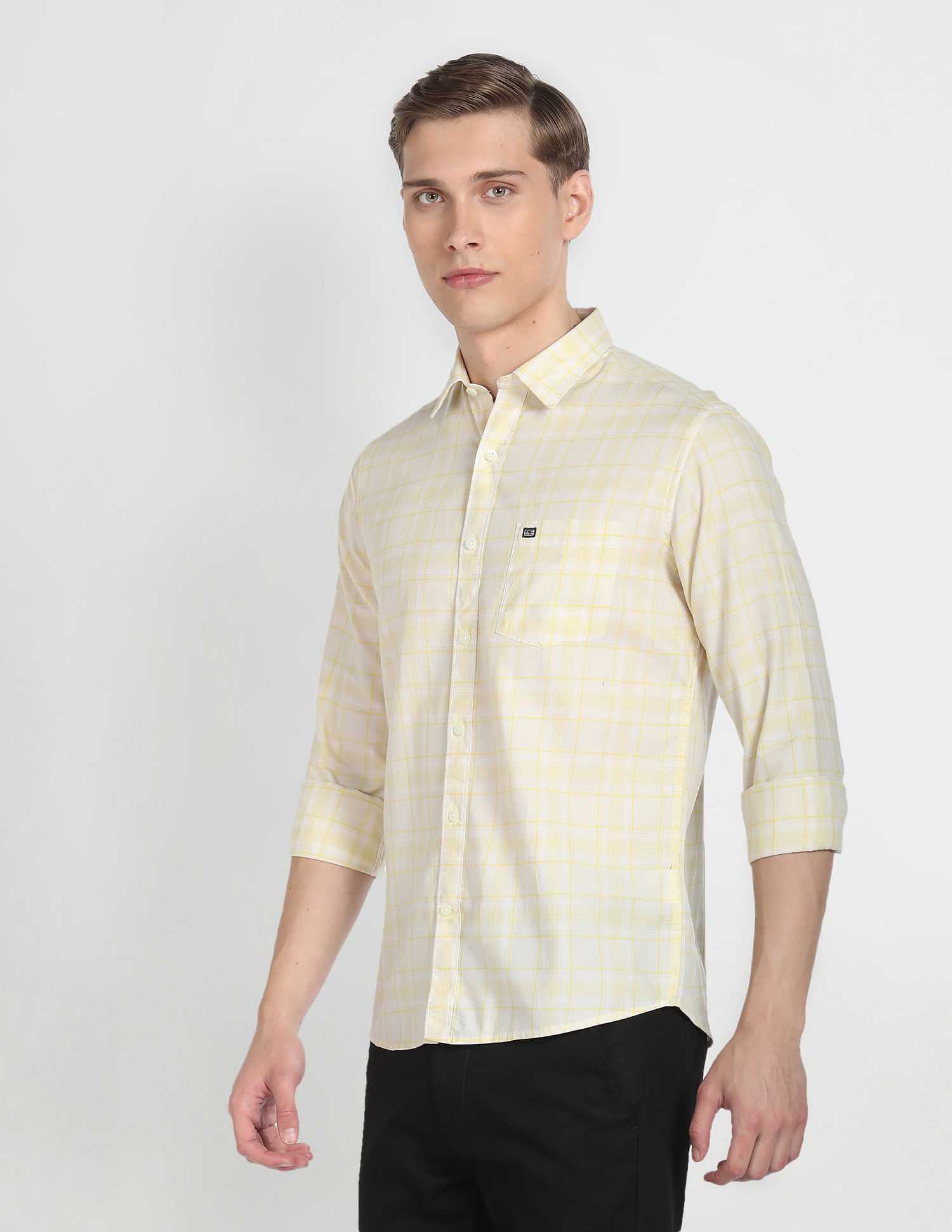 Arrow Sports Spread Collar Tartan Check Shirt