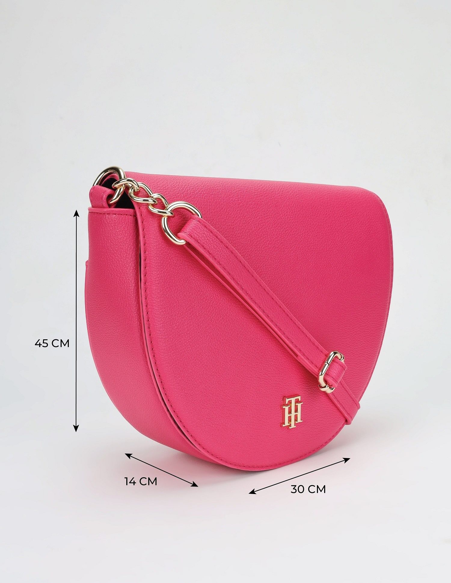 Tommy Hilfiger Solid Pink Pu Sling Bag