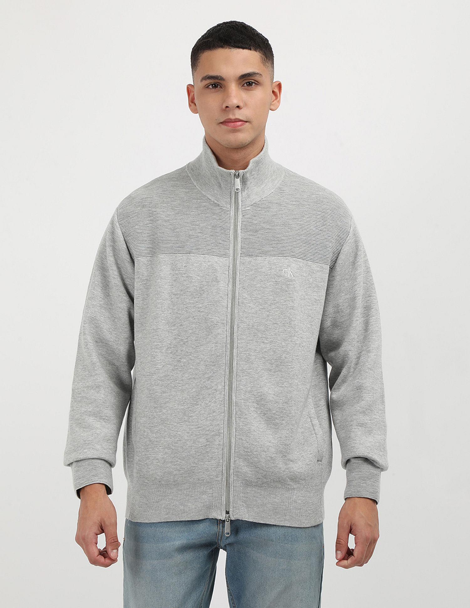 Calvin Klein Jeans Zip Up Regular Fit Sweater