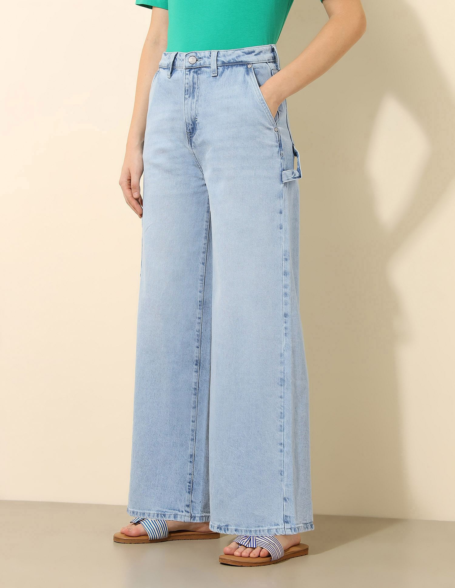 U.S. Polo Assn. Women High Rise Ultra Wide Leg Jeans