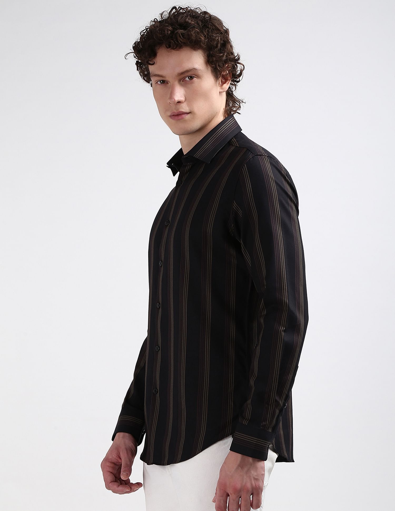 Calvin Klein Vertical Stripe Cotton  Shirt