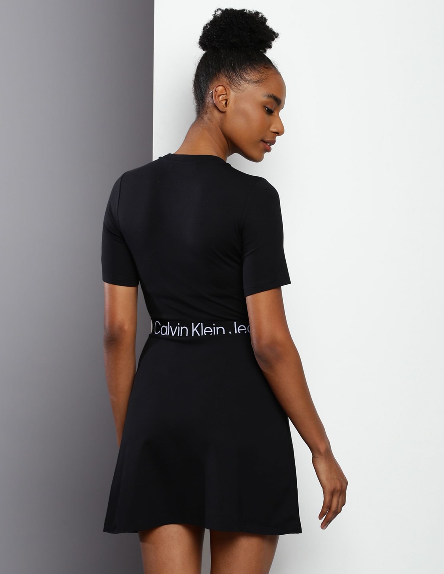 Buy Calvin Klein Brand Tape Solid Dress NNNOW