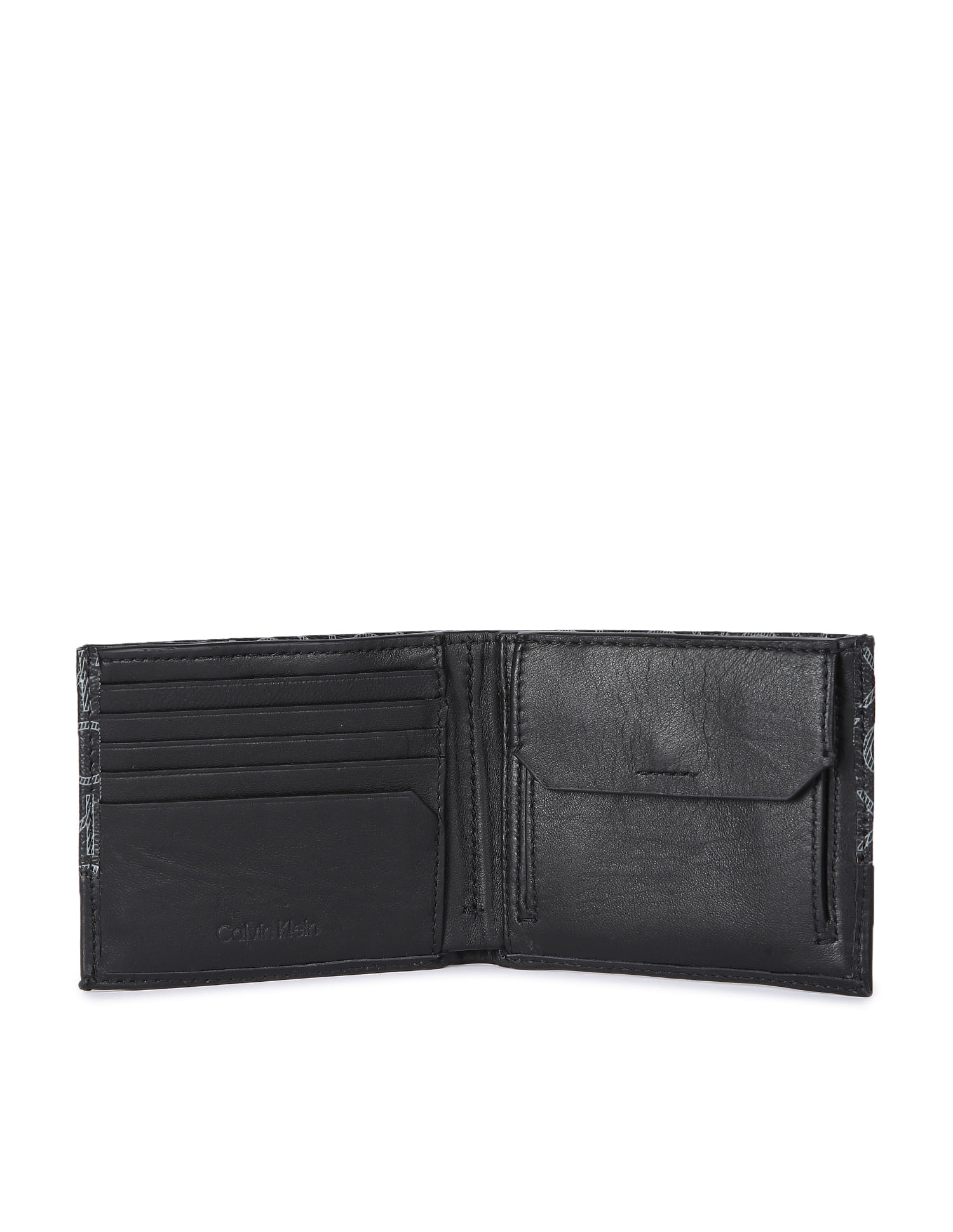 Calvin Klein Jeans Monogram Textured Bifold Wallet, Black (One Size)