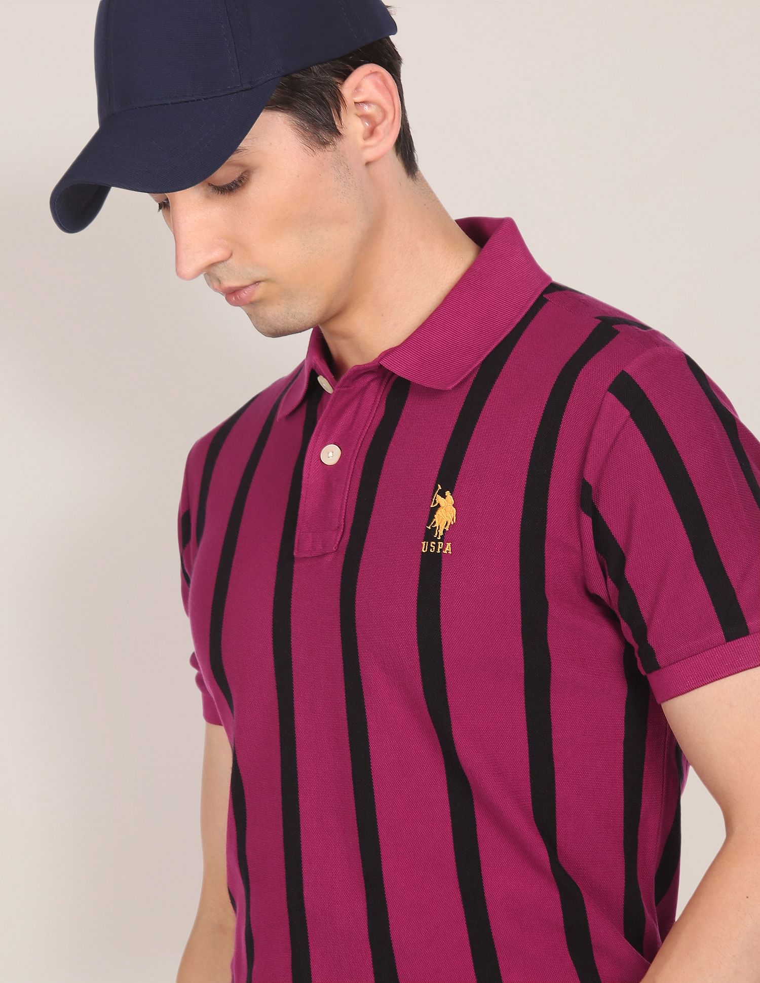 U.S. Polo Assn. Striped Pique Polo Shirt