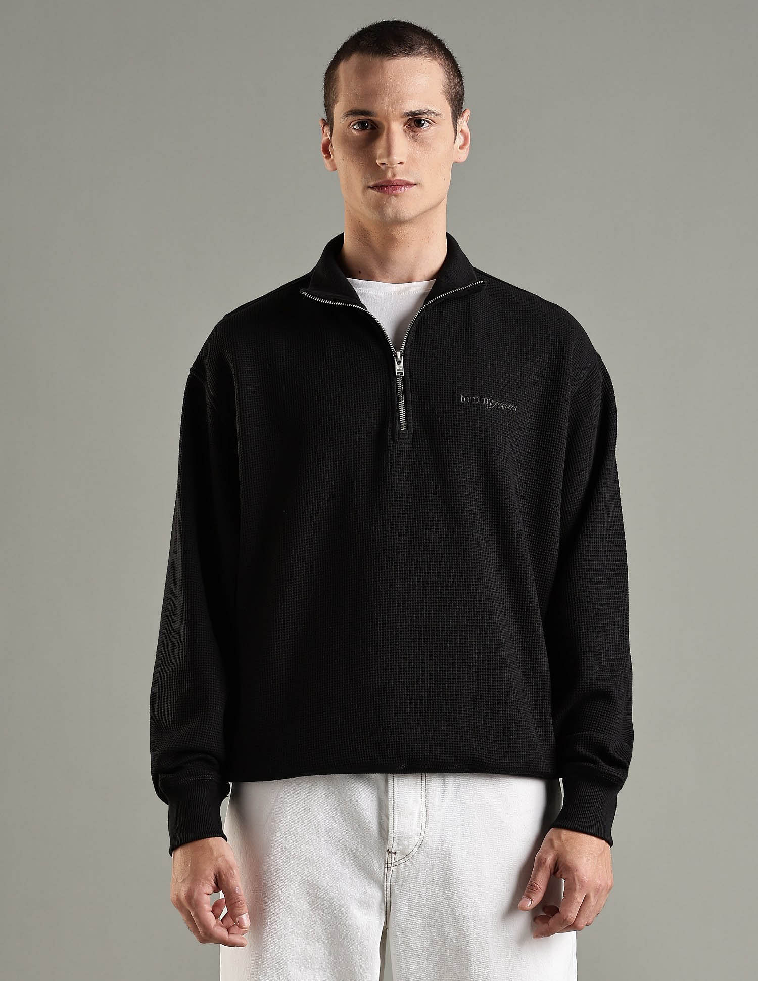 Tommy Hilfiger Embroidered Logo Relaxed Fit Cotton Sweatshirt