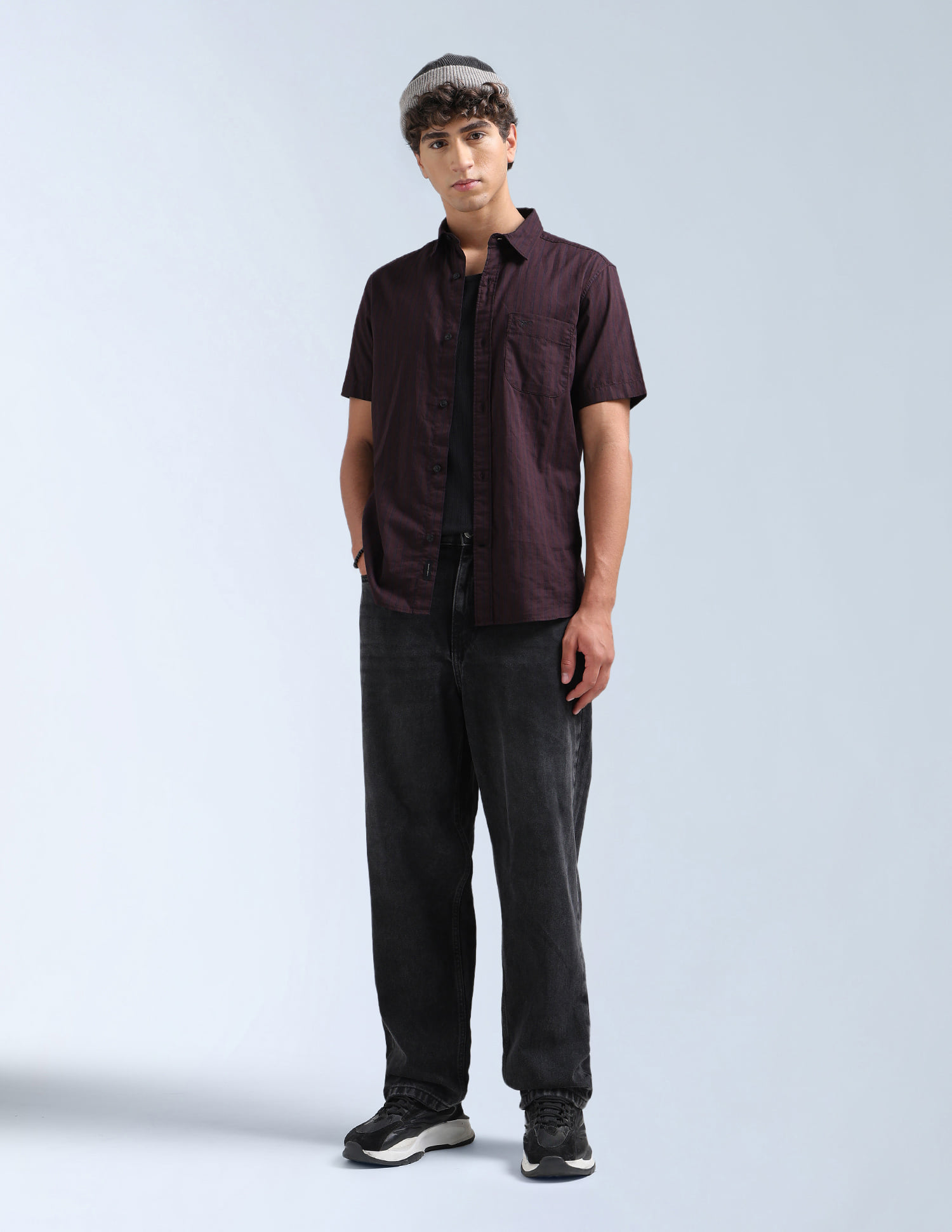 フィンマン　フィン Buy Flying Machine Vertical Striped Pure Cotton Shirt - NNNOW.com
