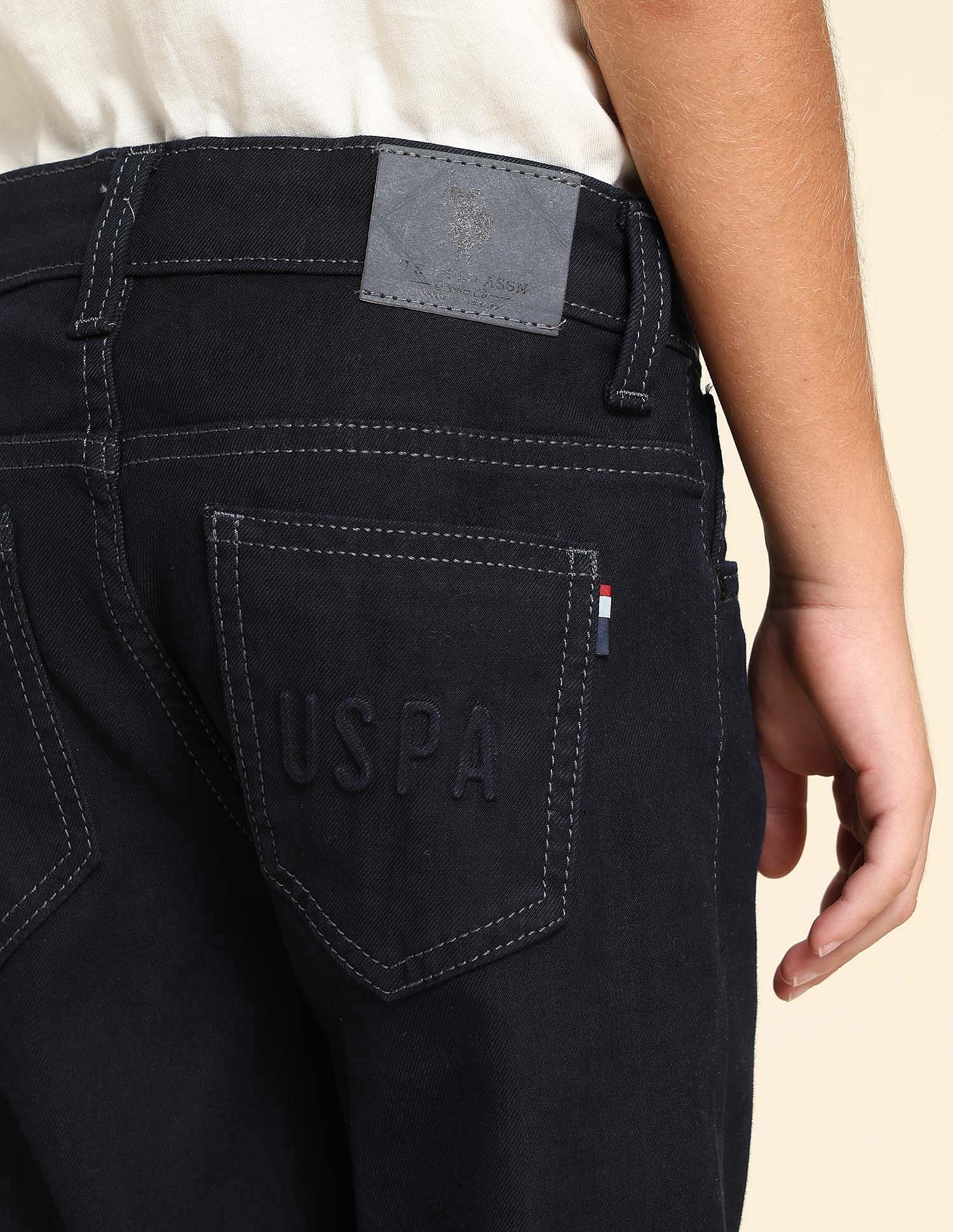 U.S. Polo Assn. Kids Boys Relaxed Fit Black Jeans