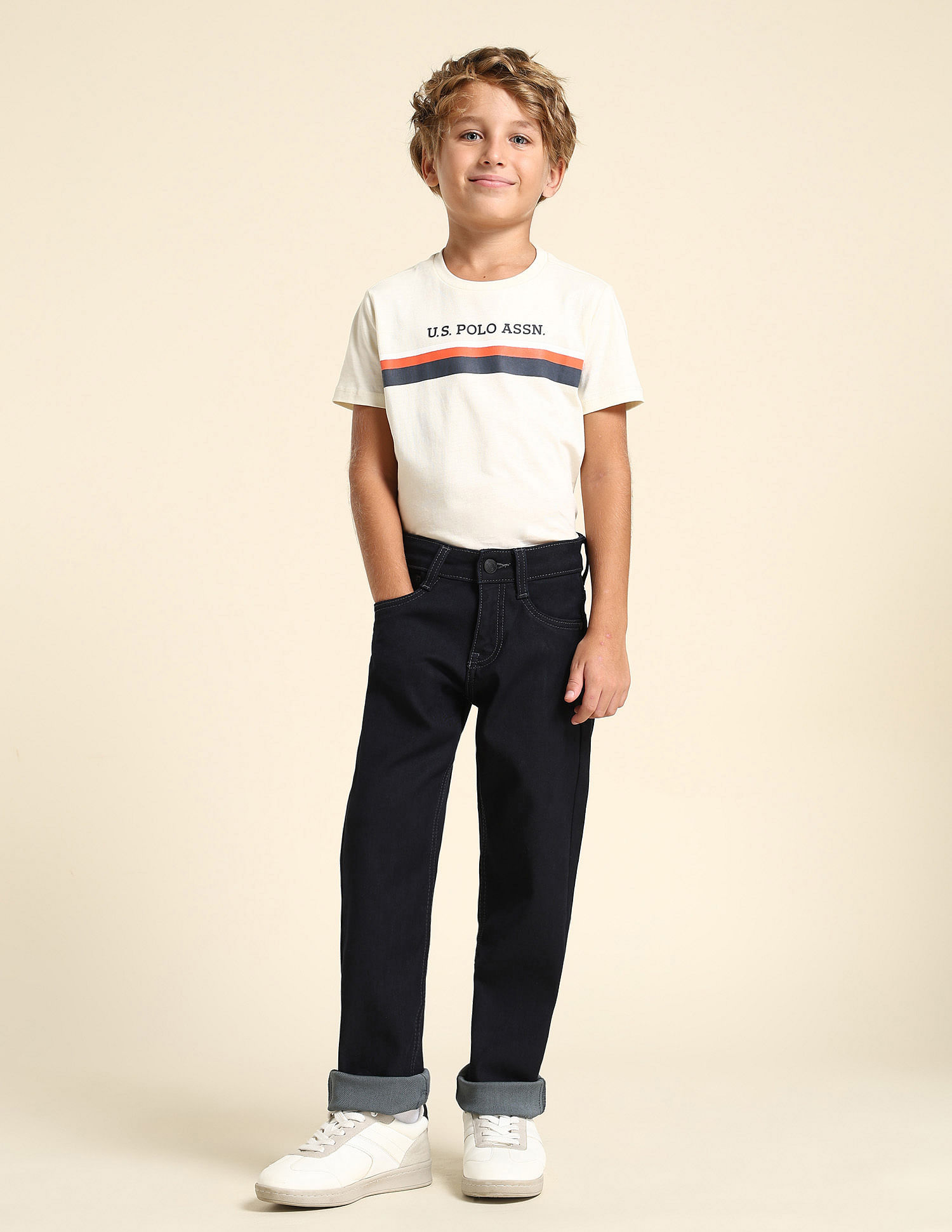 U.S. Polo Assn. Kids Boys Relaxed Fit Black Jeans
