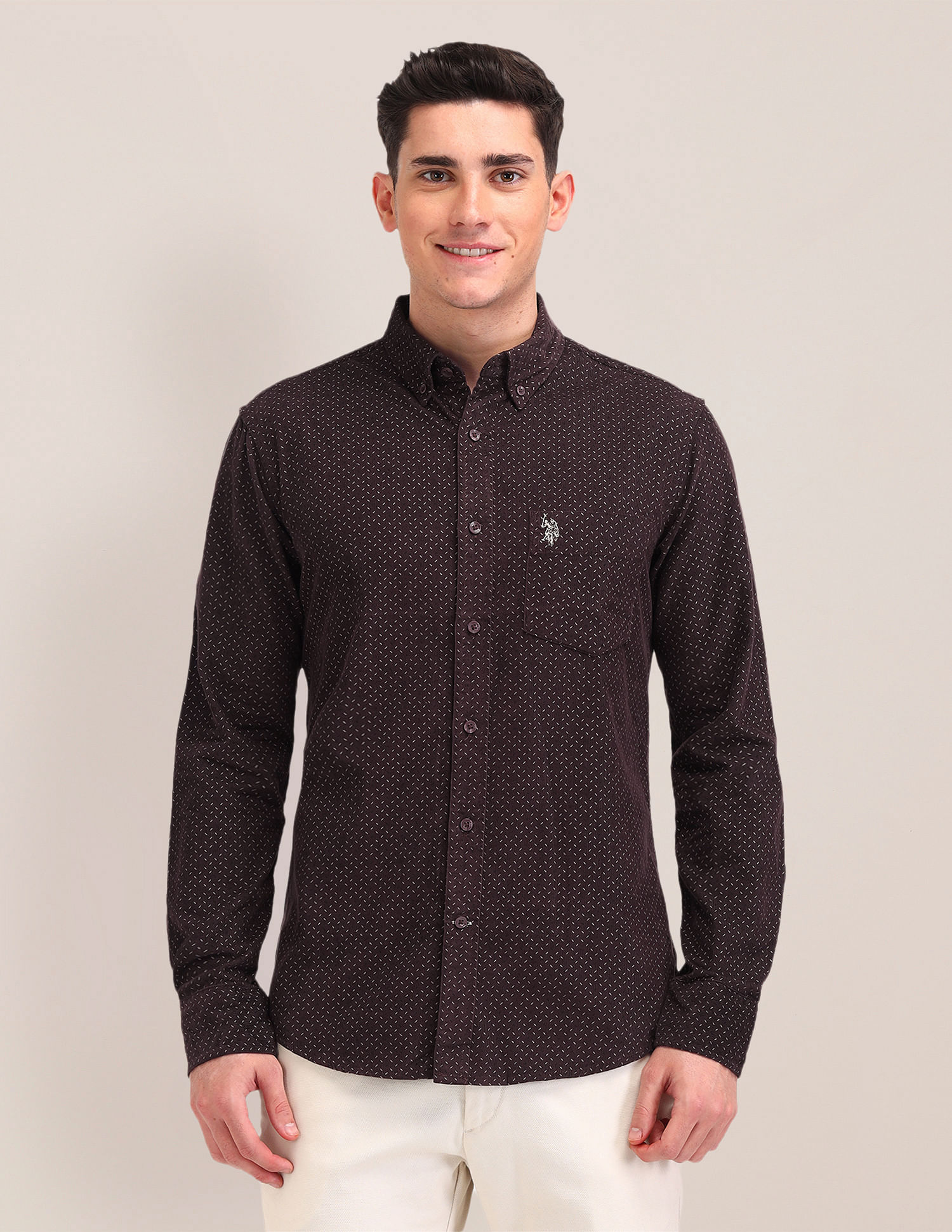 U.S. Polo Assn. All-Over Printed Cotton Shirt