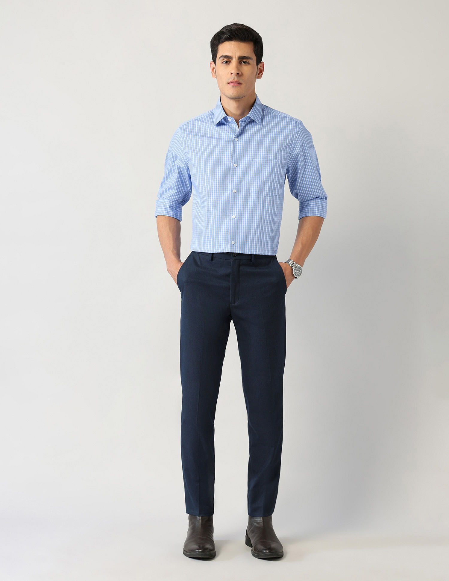 Arrow Liberty Classic Fit Outline Checked Shirt