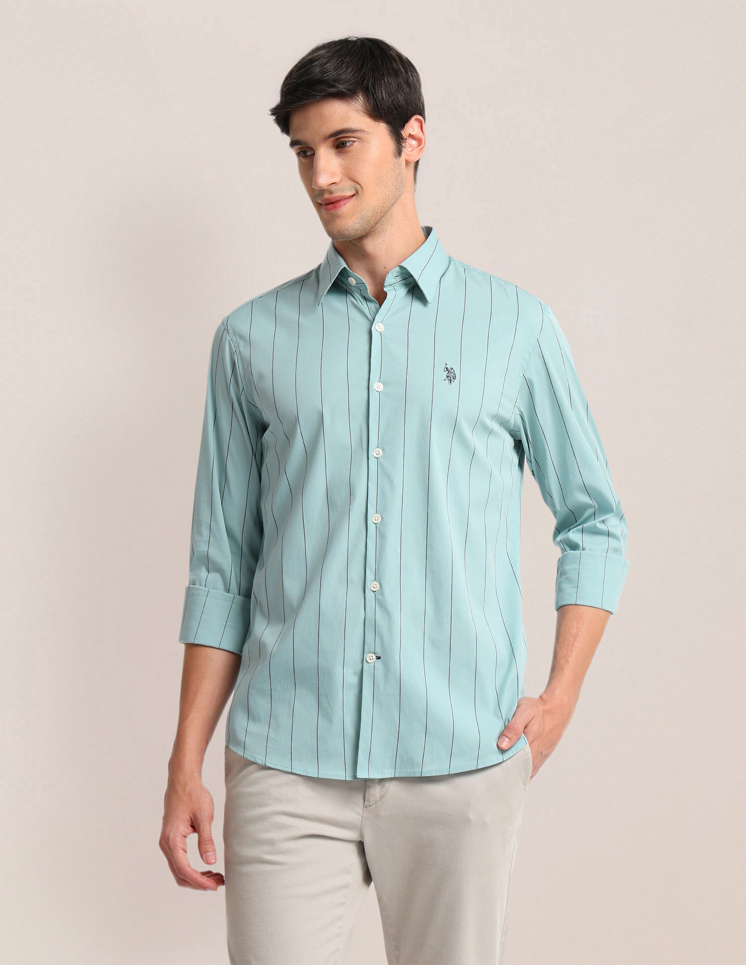 U.S. Polo Assn. Vertical Stripe Tailored Fit Shirt