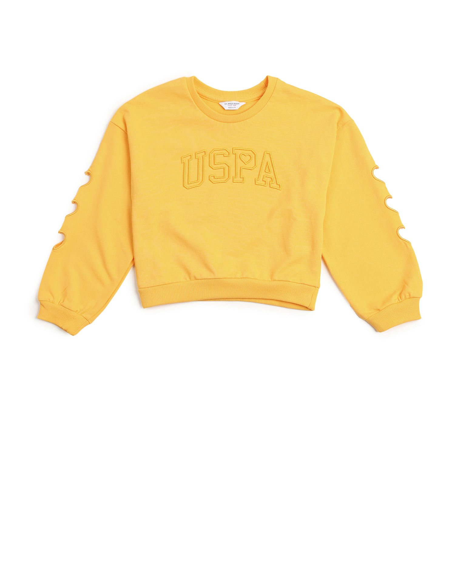 U.S. Polo Assn. Kids Girls Crew Neck Printed Sweatshirt